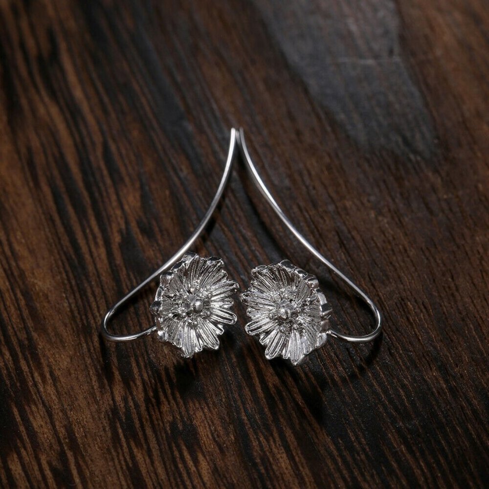 Fun Flower Earrings 925 Silver - Picture 4 of 5